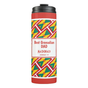 BEST GRENADIAN DAD Grenada-vlag Gepersonaliseerd D Thermosbeker