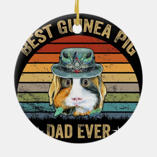 Best Guinea Pig Pap Ever Funny Guinee Pig Keramisch Ornament (Achterkant)