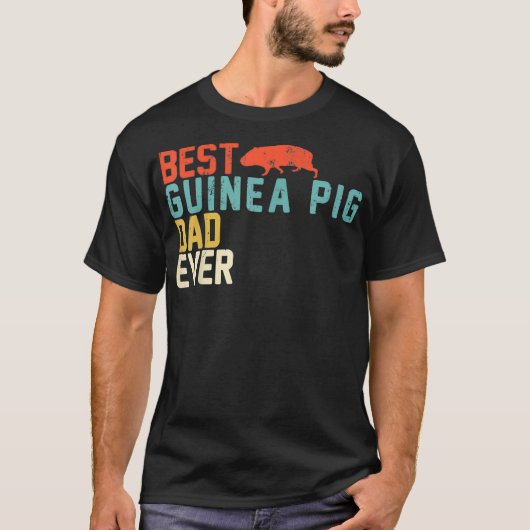 Best GUINEE PIG Dad Ever Retro T-shirt (Voorkant)