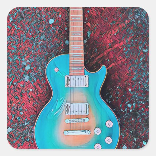 Best guitarist ever vierkante sticker (Voorkant)