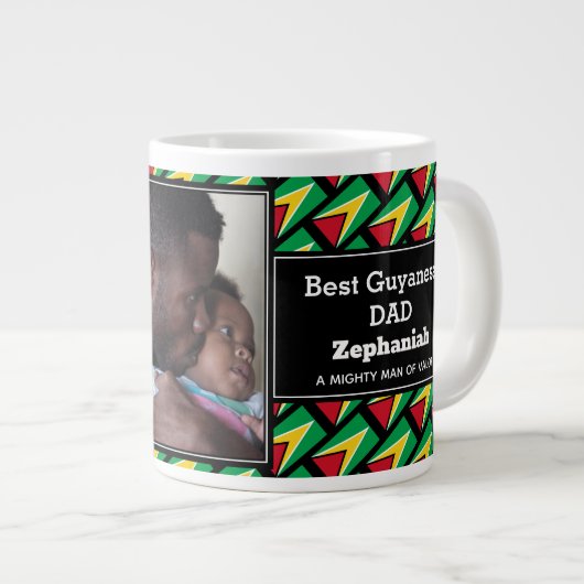 BEST GUYANESE DAD Guyanese vlag Persoonlijke foto Grote Koffiekop (Voorkant rechts)