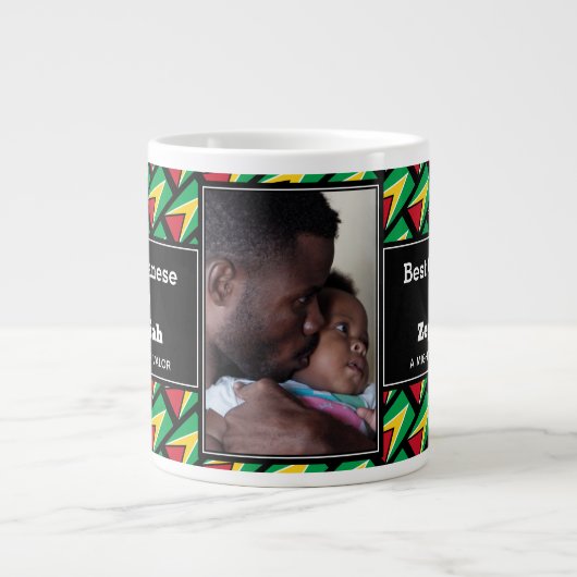 BEST GUYANESE DAD Guyanese vlag Persoonlijke foto Grote Koffiekop (Voorkant)