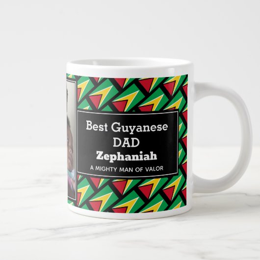 BEST GUYANESE DAD Guyanese vlag Persoonlijke foto Grote Koffiekop (Rechts)