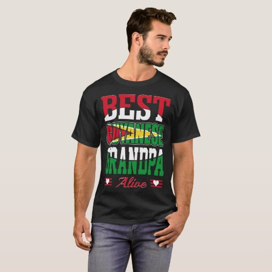 Best Guyanese Grandpa Alive Gift T-shirt (Voorkant volledig)