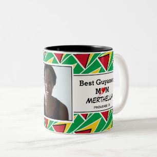 BEST GUYANESE MOM Persoonlijke GUYANA-VLAG Foto Tweekleurige Koffiemok