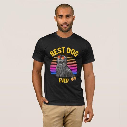 Best Havanese Dog Ever Retro T-shirt (Voorkant volledig)