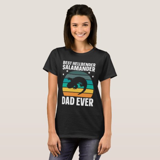 Best Hellbender Salamander Dad Biologist Retro T-shirt (Voorkant volledig)