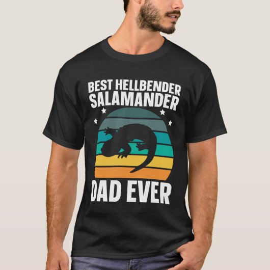 Best Hellbender Salamander Dad Biologist Retro T-shirt (Voorkant)