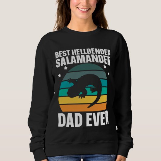 Best Hellbender Salamander Dad Biologist Retro Trui (Voorkant)