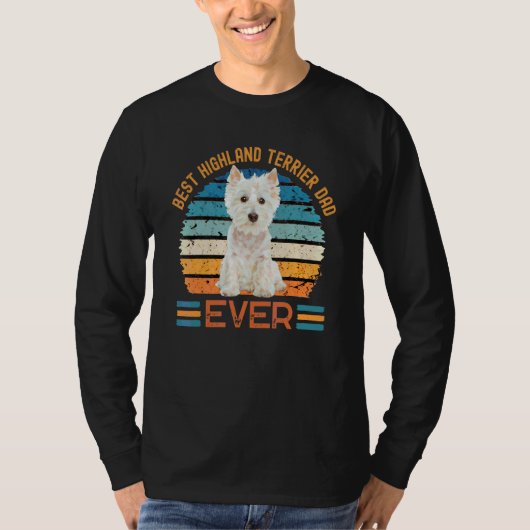 Best Highland Terrier Dad over Westie Dog Vader's T-shirt (Voorkant)