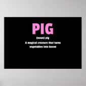 Best Hilarious Pig Bacon Definition Poster (Voorkant)
