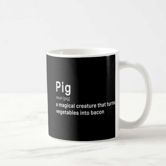 Best Hilarious Pig en Bacon Definition Fun Gift Koffiemok (Rechts)