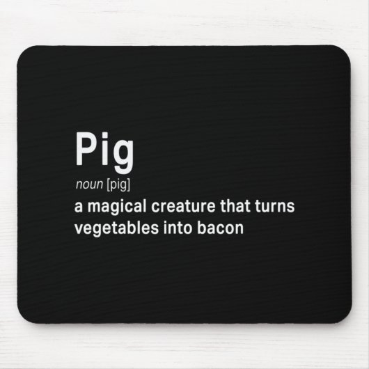 Best Hilarious Pig en Bacon Definition Fun Gift Muismat (Voorkant)