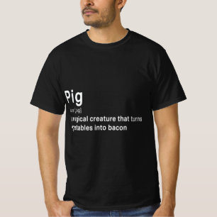 Best Hilarious Pig en Bacon Definition Fun Gift T-shirt