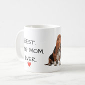 Best. Hond mam. Ooit. Basset Hound Love Naam Foto Koffiemok (Voorkant links)