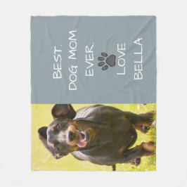 Best. Hond mam. Ooit. Doxie Liefde Naam Foto Fleece Deken