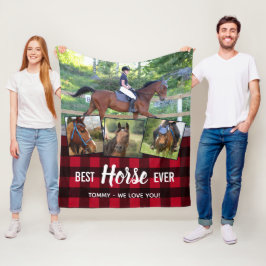 Best Horse Ever Red Buffalo Pset Photo Collage Fleece Deken