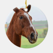 BEST HORSE OOIT Photo White Overlay, persoonlijk Keramisch Ornament (Achterkant)