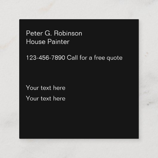 Best House Painter Modern Vierkante Visitekaartje (Achterkant)