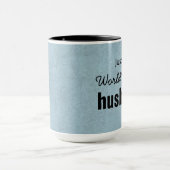 Best HUSBAND Blue Custom Name JUSTIN ter wereld Mok (Midden)