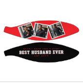 Best Husband Ever 3 Photo Collage Red & Black Basketbal (Panelen)
