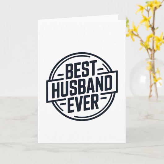 Best Husband Ever Badge Design Kaart (Gele Bloem)