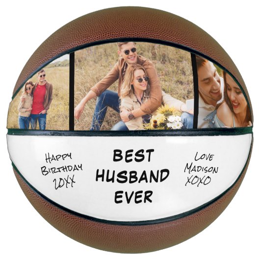 Best Husband Ever Foto gepersonaliseerd Basketbal (Voorkant)