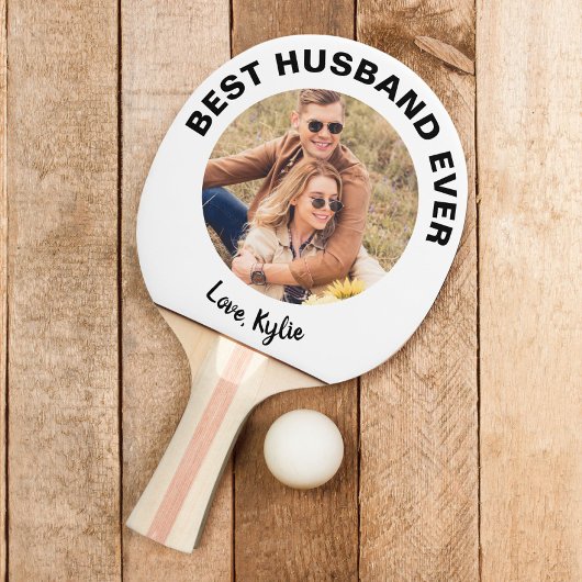 Best Husband Ever Foto gepersonaliseerd Tafeltennisbatje