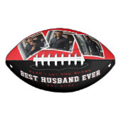 Best Husband Ever Photo Valentine's Red & Black American Football (Voorkant)