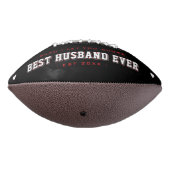 Best Husband Ever Photo Valentine's Red & Black American Football (Gedraaid 270)