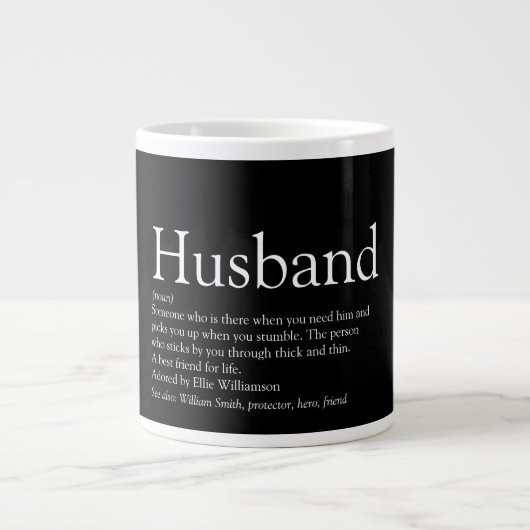 Best Husband Fun Quote in Black and White World Grote Koffiekop (Voorkant)