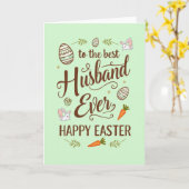 Best Husband Happy Easter Card Kaart (Gele Bloem)