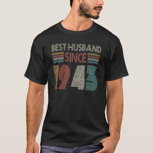 Best Husband Since 1943 79th wedding anniversary T-shirt (Voorkant)