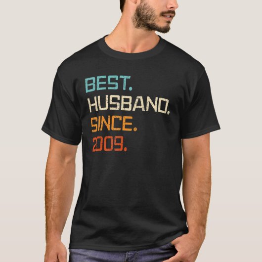 Best Husband Since 2009 14th Wedding Anniversary F T-shirt (Voorkant)