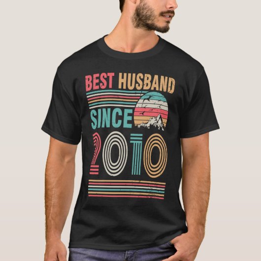 Best Husband Since 2010 Happy Wife Bride Groom Wed T-shirt (Voorkant)
