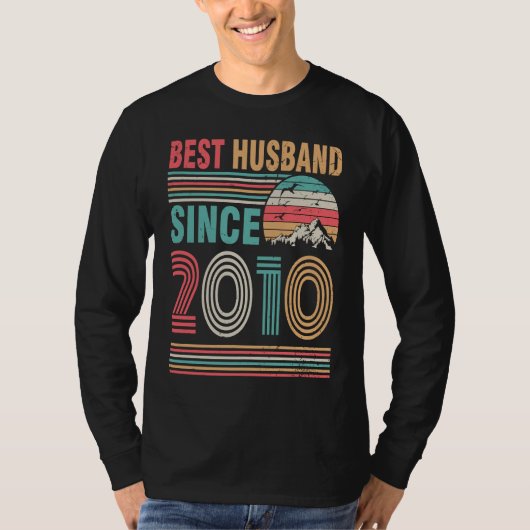 Best Husband Since 2010 Happy Wife Bride Groom Wed T-shirt (Voorkant)
