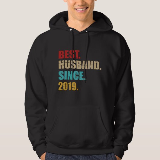Best husband since 2019 3rd wedding anniversary hoodie (Voorkant)