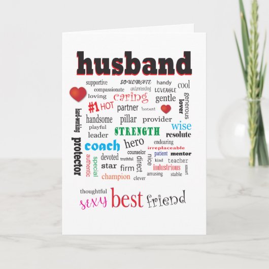 Best Husband Wonderful A1 Word Cloud Kaart (Voorkant)