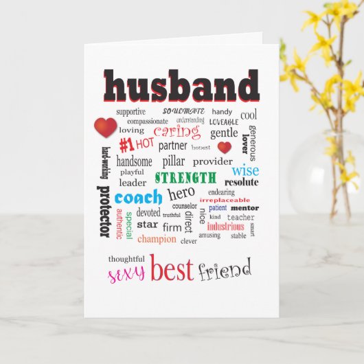 Best Husband Wonderful A1 Word Cloud Kaart (Gele Bloem)