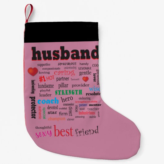 Best Husband Wonderful A1 Word Cloud Kleine Kerstsok (Voorkant)