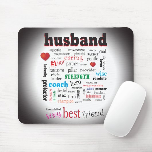 Best Husband Wonderful A1 Word Cloud Muismat (Met muis)