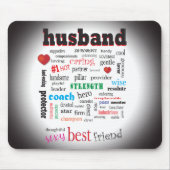 Best Husband Wonderful A1 Word Cloud Muismat (Voorkant)