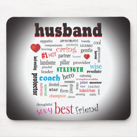 Best Husband Wonderful A1 Word Cloud Muismat (Voorkant)
