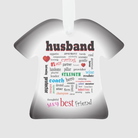 Best Husband Wonderful A1 Word Cloud Ornament (achterkant)