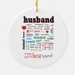 Best Husband Word Cloud Keramisch Ornament