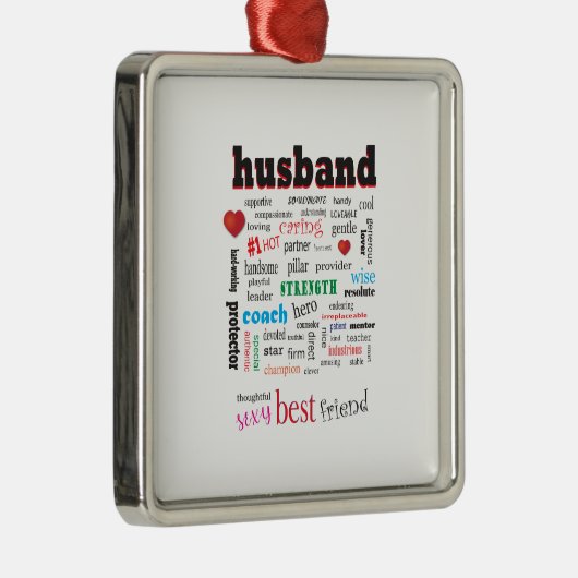 Best Husband Word Cloud Metalen Ornament (Rechts)