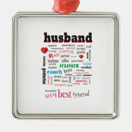 Best Husband Word Cloud Metalen Ornament