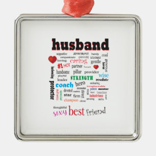 Best Husband Word Cloud Metalen Ornament
