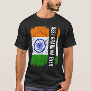 Best Indian Grandma Ever India Flag Moederdag T-shirt
