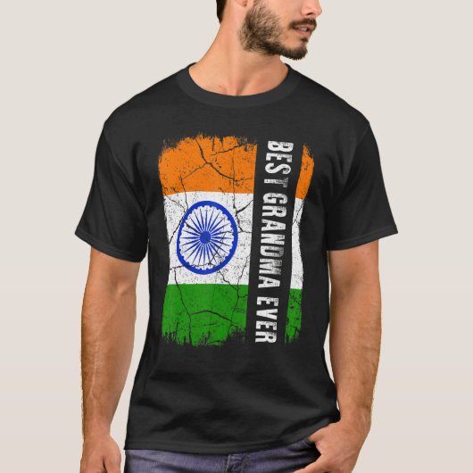 Best Indian Grandma Ever India Flag Moederdag T-shirt (Voorkant)